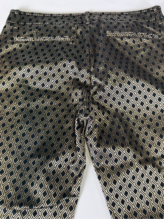 New York & Company Pants - New York & Company Black and Gold Diamond Jacquard Trousers - Bold Style size 4